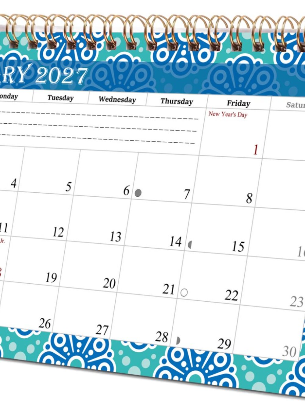 2027-12 Months Desk Calendar Desktop Planner with To-Do List & Notes 015